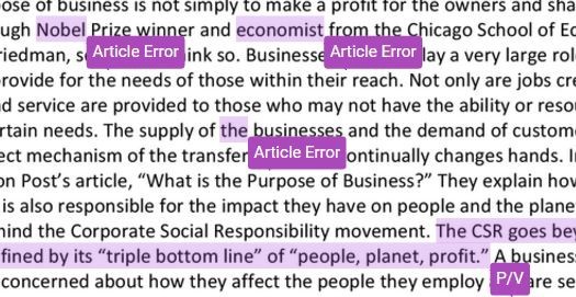 Purple comments